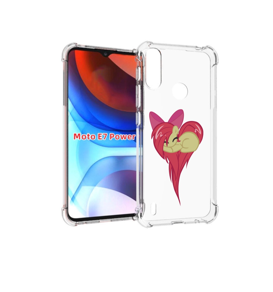 

Чехол MyPads сердце-из-пони для Motorola Moto E7 Power, Прозрачный, Tocco