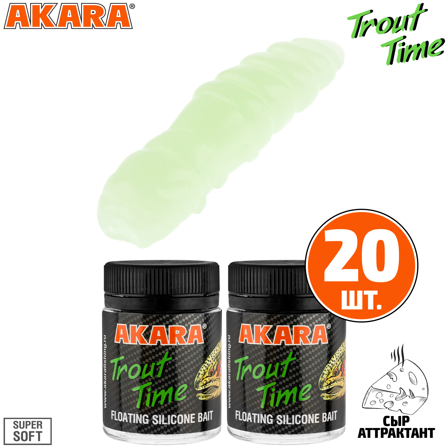 

Силиконовая приманка Akara Trout Time TERMITE 1,5 Cheese 12 (20 шт.), TERMITE 1,5 Сыр