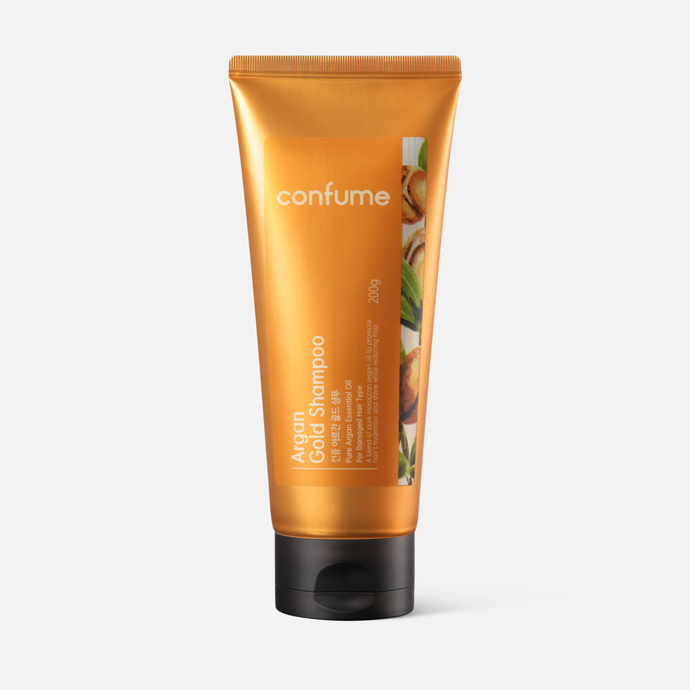 Шампунь для волос Confume Argan Gold Shampoo аргановый с золотом и комплексом масел 200 мл