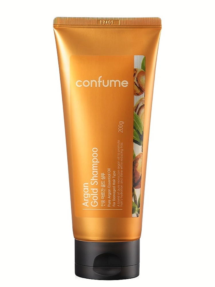 Шампунь для волос Confume Argan Gold Shampoo аргановый с золотом и комплексом масел 200 мл шампунь восстанавливающий для поврежденных волос reconstruct shampoo to repair damage k pak дж1407 1000 мл