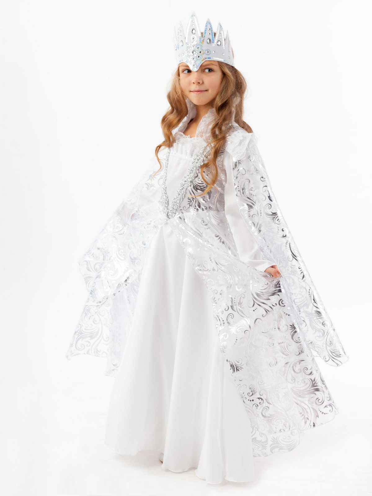 Карнавальный костюм Batik 2026 к-19 Снежная королева, белый, 116