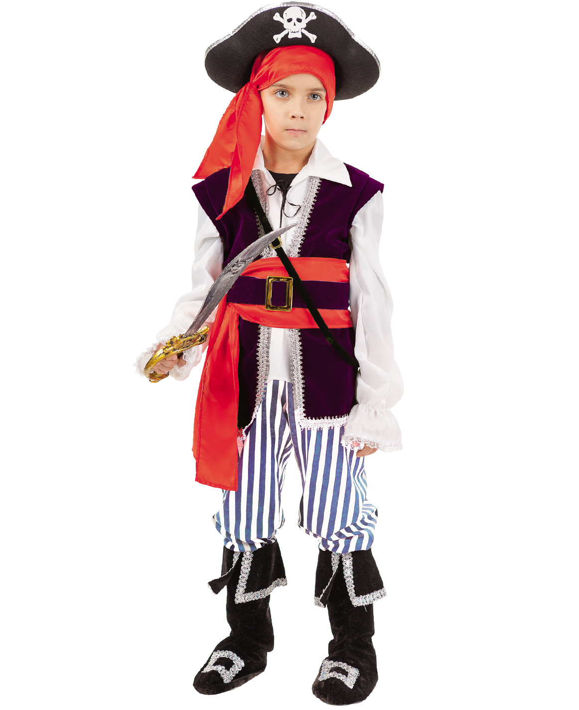Карнавальный костюм Batik 2004 к-18 Пират Спайк, мультиколор, 134 карнавальный костюм детский вестифика пират белый красный 140
