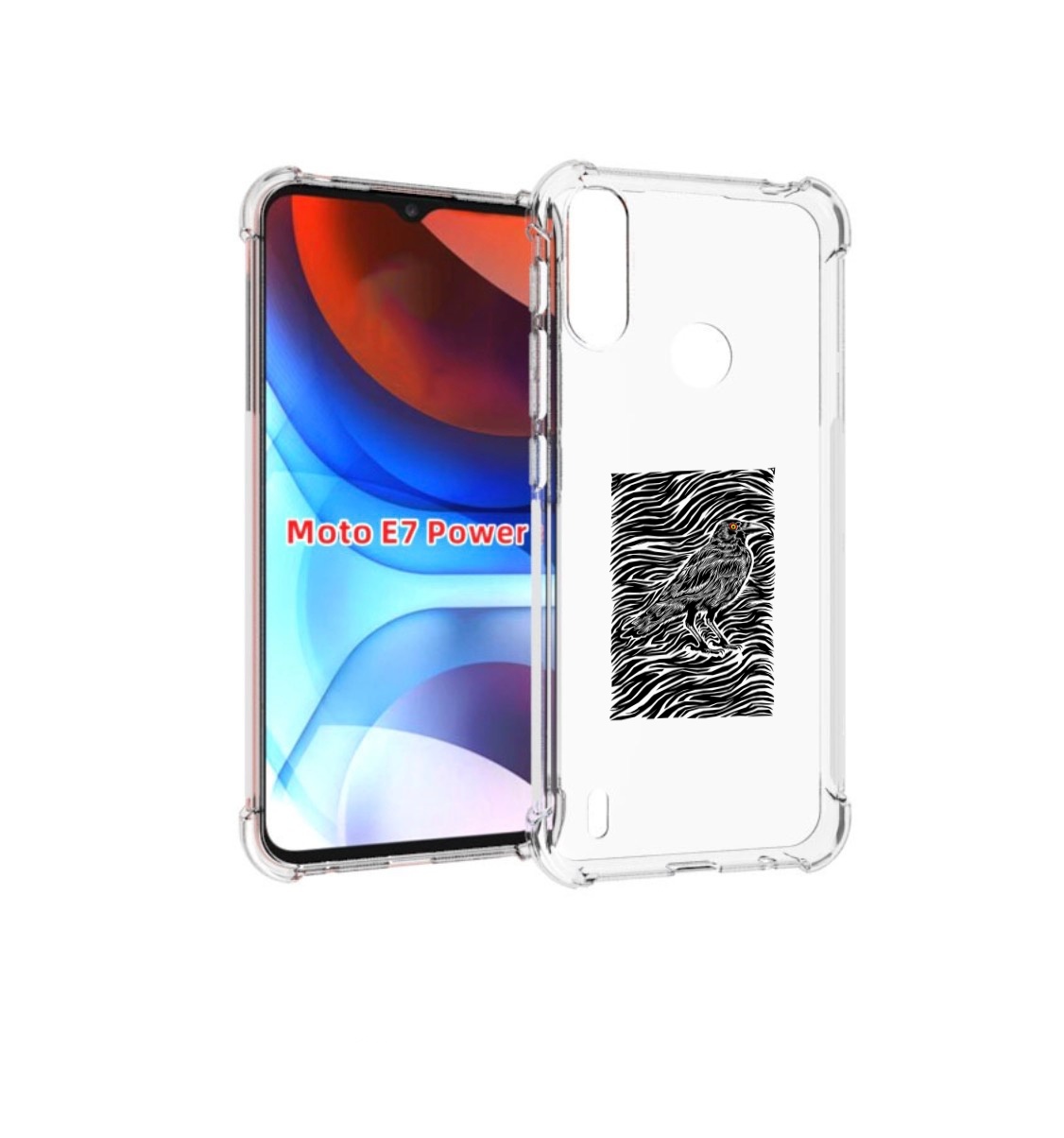 

Чехол MyPads ворон в абстракции для Motorola Moto E7 Power, Прозрачный, Tocco