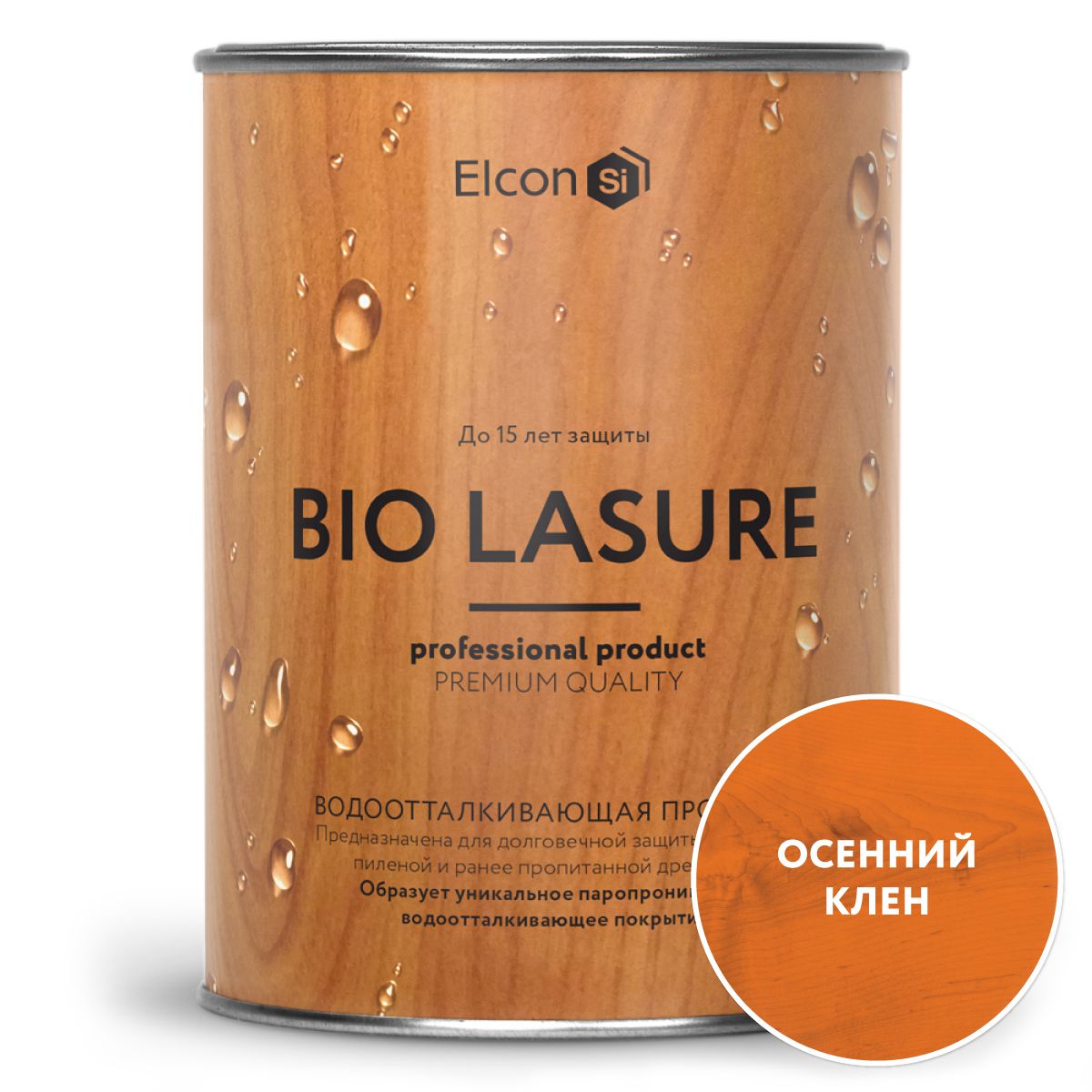 Пропитка для дерева Elcon Bio Lasure водоотталкивающая, Осенний клен, 900 мл водоотталкивающая пропитка golden snail 250 мл gs3038