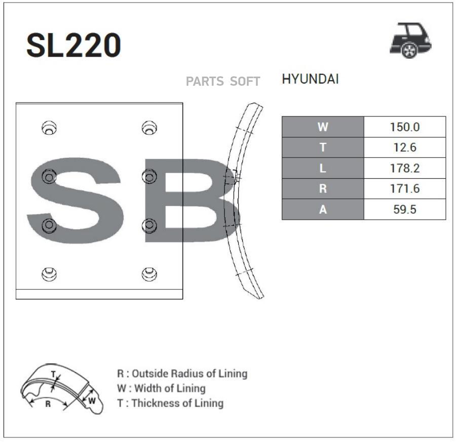 Накладка тормозная Sangsin brake sl220