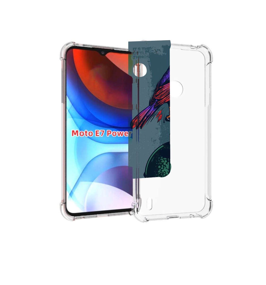 

Чехол MyPads птица с гранатой для Motorola Moto E7 Power, Прозрачный, Tocco