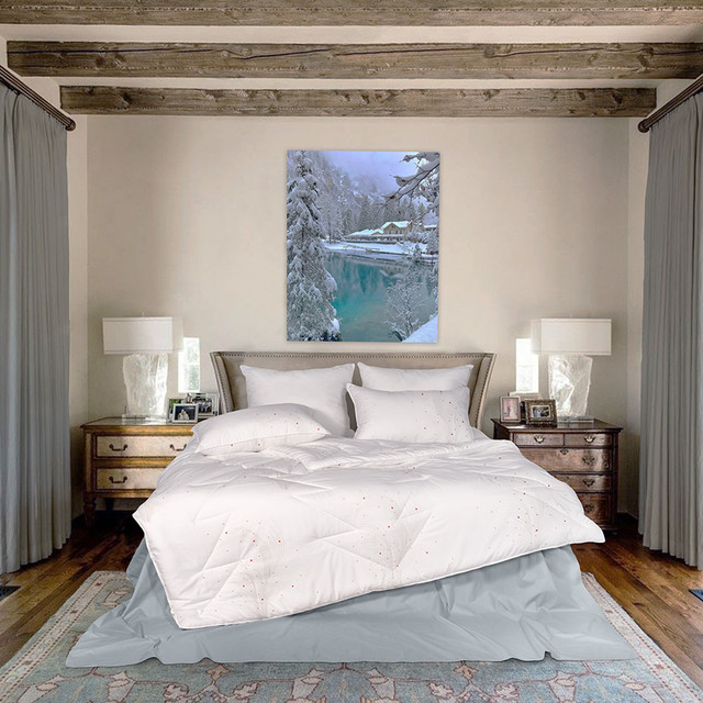 Одеяло 1.5 спальное 150х200 Scandi, хлопковый чехол с наполнителем Экофайбер, цвет: набивн