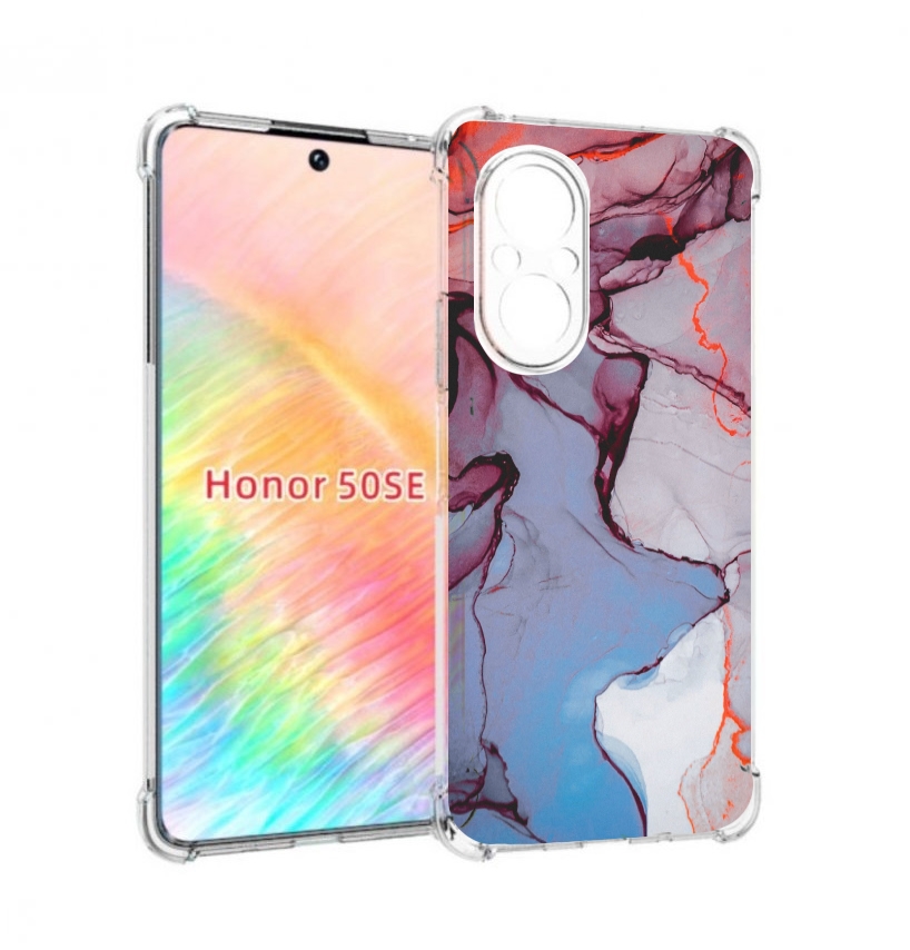 

Чехол бампер MyPads мраморный рисунок для Honor 50 SE противоуда, Прозрачный, Tocco