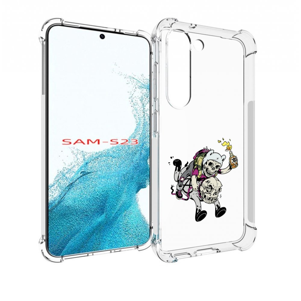 Чехол MyPads время приключений скелеты для Samsung Galaxy S23