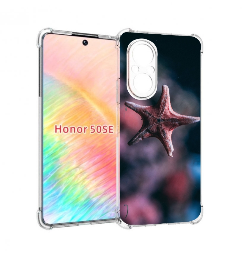 

Чехол бампер MyPads морская-звезда---starfish для Honor 50 SE пр, Прозрачный, Tocco