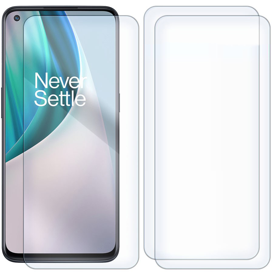 Комплект из 3-x защитных гибридных стекол для OnePlus Nord N10