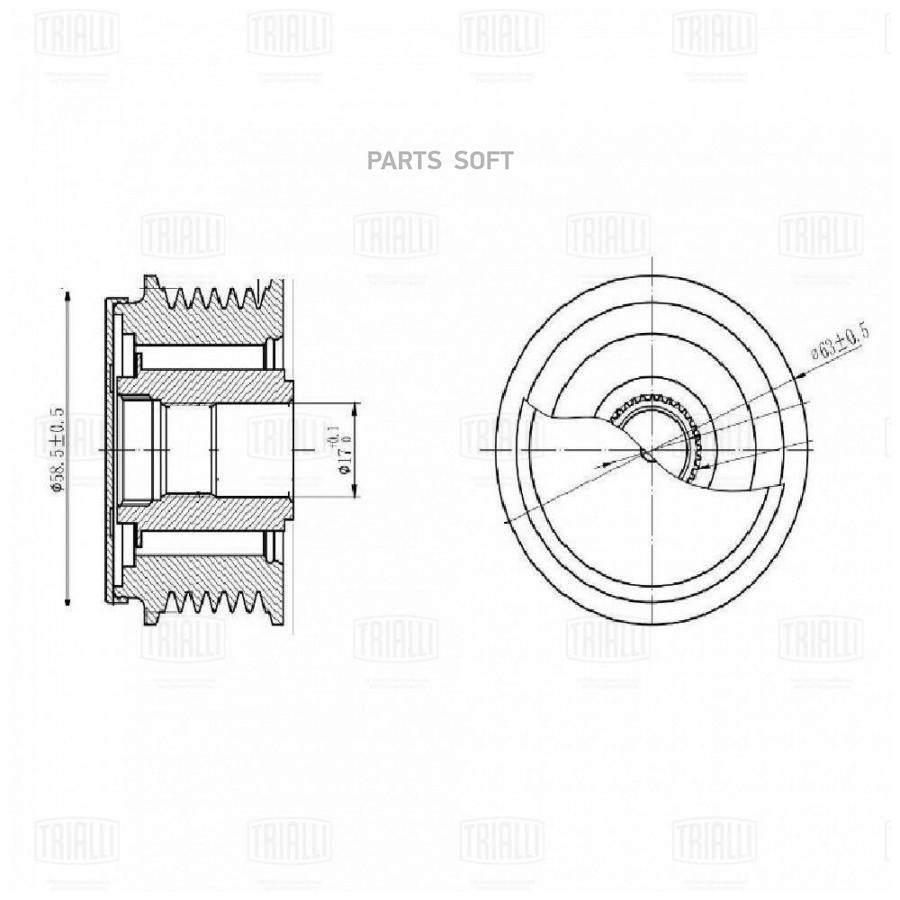 

Ролик привод. ремня для а/м Ford Transit (01-) 1.8d (обгонная муфта) (CM 6750)