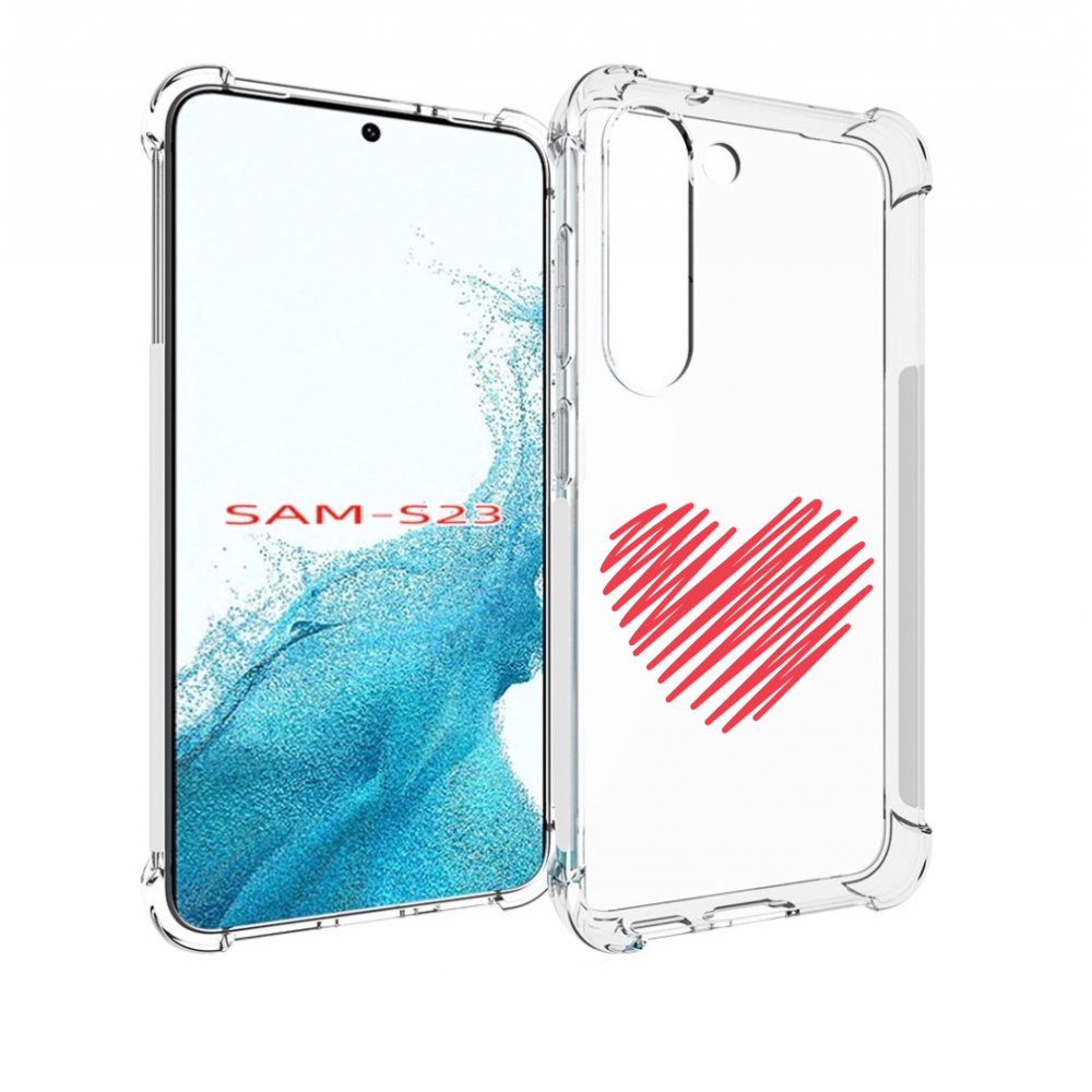 

Чехол MyPads сердечко-одной-линией для Samsung Galaxy S23, Прозрачный, Tocco