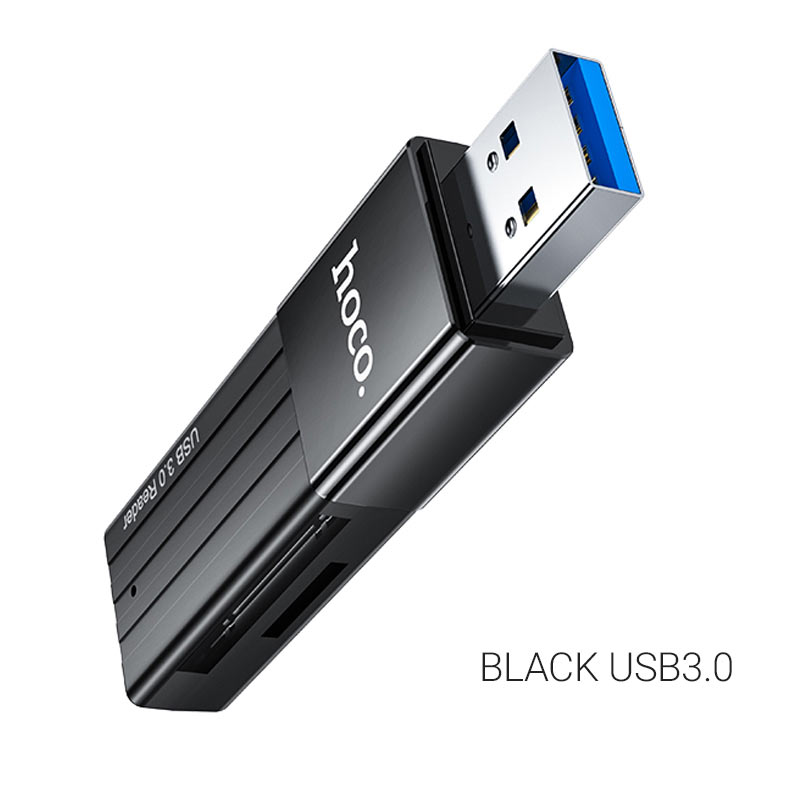 

Переходник Hoco Hb20 Mindful, Usb - Tf/Sd, Черный, (Usb 3:0 - 5 Gb)