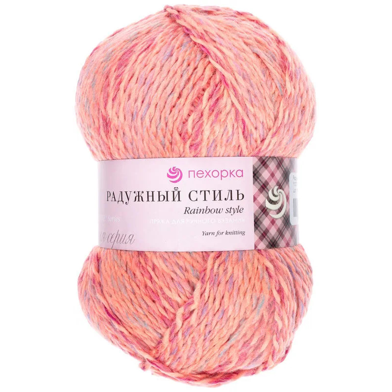 

Пехорский текстиль Пряжа "Радужный стиль" 25% шерсть, 75% ПАН 200м/100гр (1137 М), Розовый