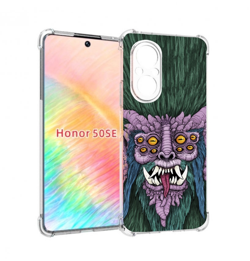 

Чехол бампер MyPads многоглазый черт для Honor 50 SE противоударный, Прозрачный, Tocco