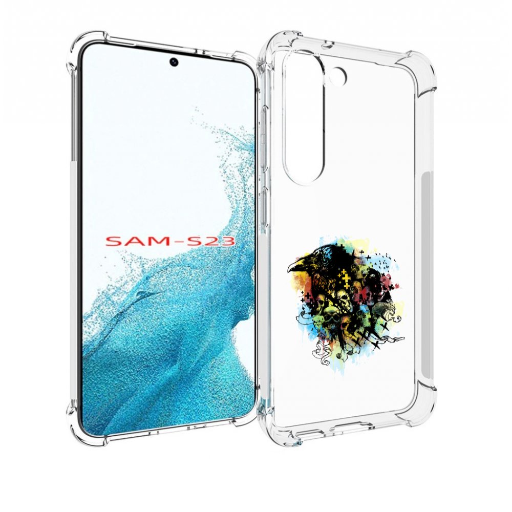 

Чехол MyPads ворон и черепа для Samsung Galaxy S23, Прозрачный, Tocco
