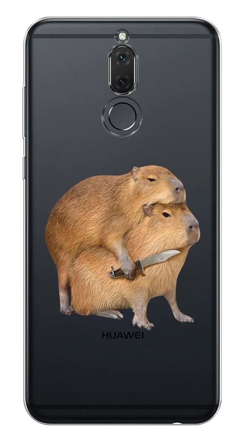 

Чехол на Huawei Nova 2i/Mate 10 Lite "Капибара с ножом", Бежевый, 64150-1