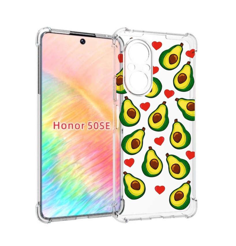 

Чехол бампер MyPads миленькие-авокадо для Honor 50 SE противоуда, Прозрачный, Tocco