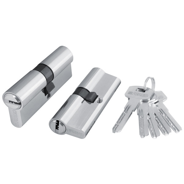 

Цилиндровый механизм Fuaro (Фуаро) 200 ZA 70 mm (25+10+35) CP хром 5 кл., Серебристый