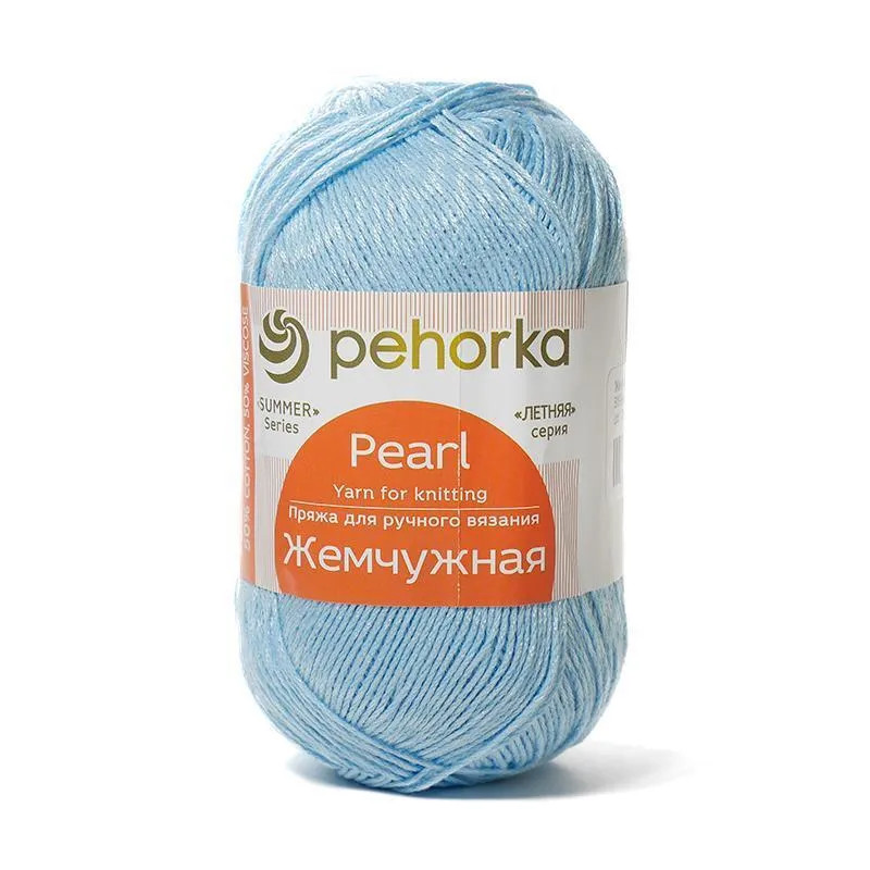 

Пряжа "Жемчужная" 50% хлопок, 50% вискоза 425м/100гр (519-Венерин башмачок), Голубой