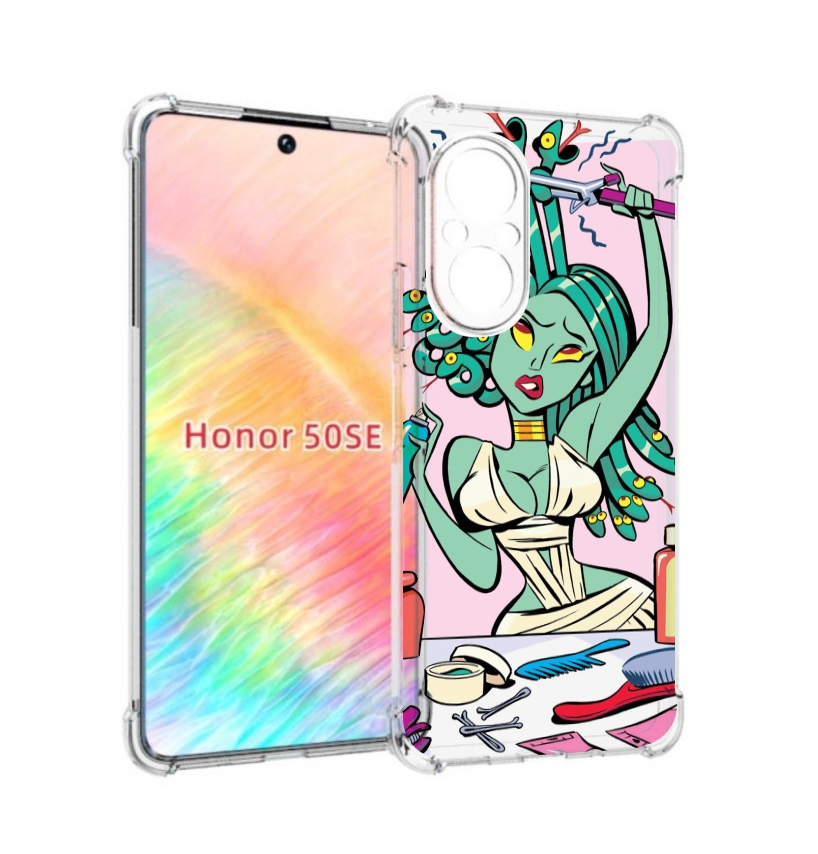 

Чехол бампер MyPads медуза расчесывается женский для Honor 50 SE, Прозрачный, Tocco