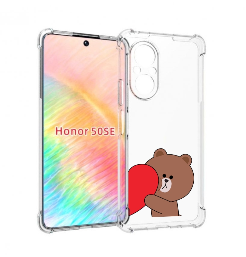 

Чехол бампер MyPads медвежонок детский для Honor 50 SE противоуд, Прозрачный, Tocco