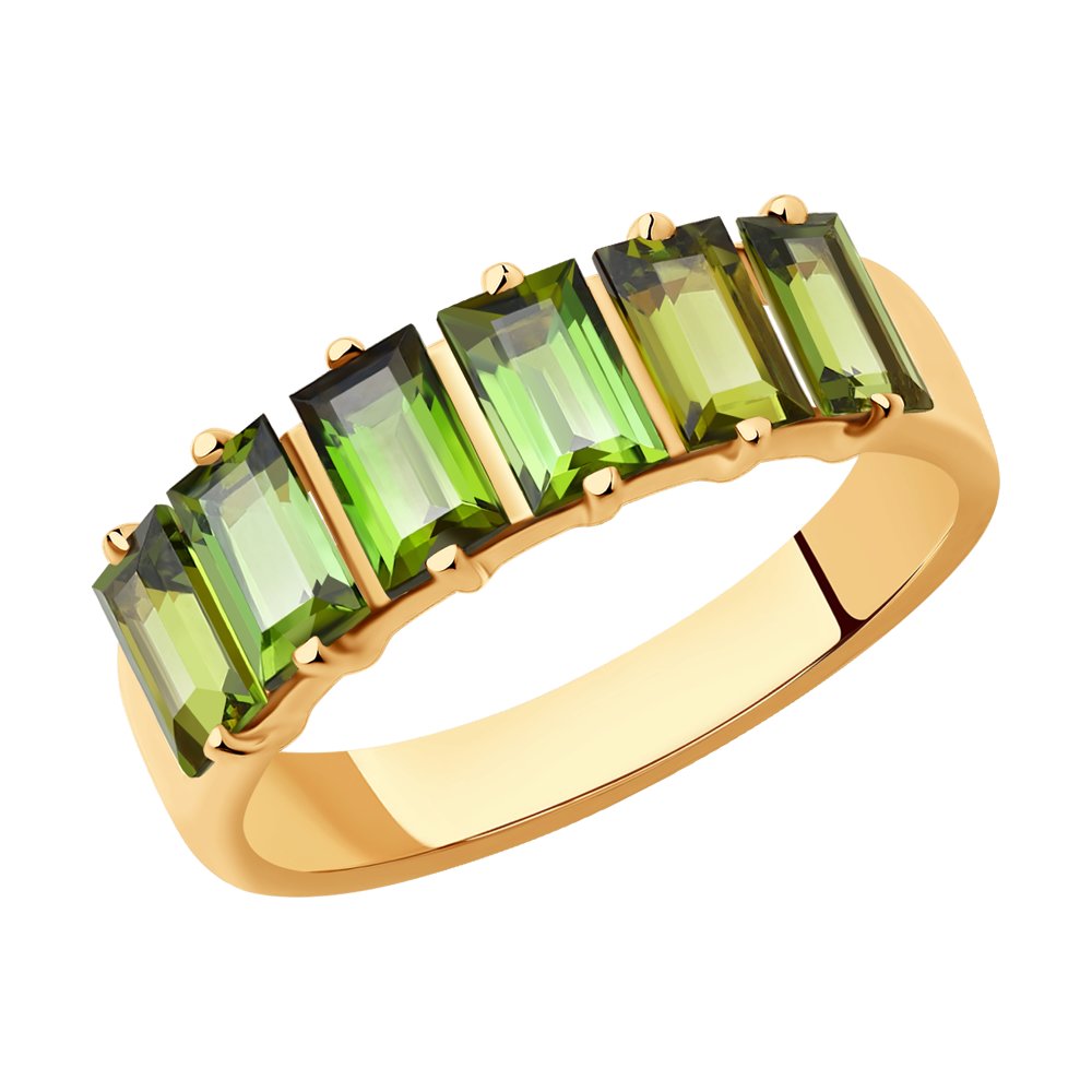 

Кольцо из красного золота с турмалином р. 19 SOKOLOV Diamonds 6014205, 6014205