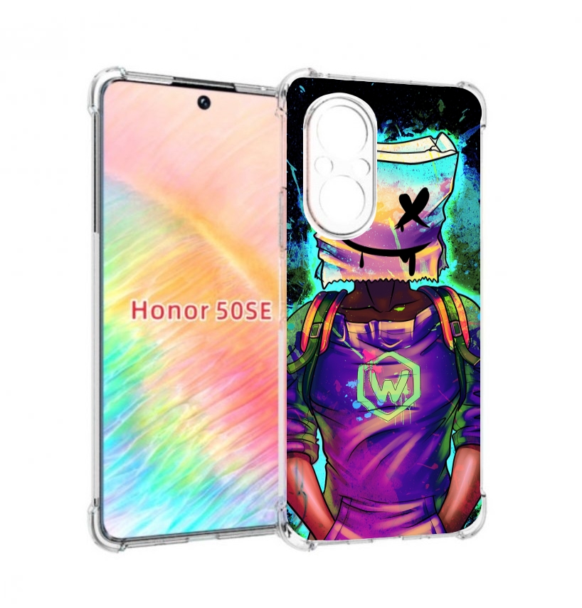 

Чехол бампер MyPads маршмеллоу-глитч для Honor 50 SE противоударный, Прозрачный, Tocco