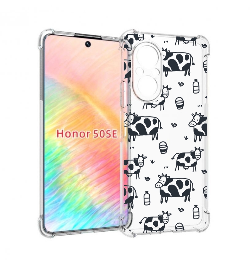 

Чехол бампер MyPads маленькие-коровки для Honor 50 SE противоуда, Прозрачный, Tocco