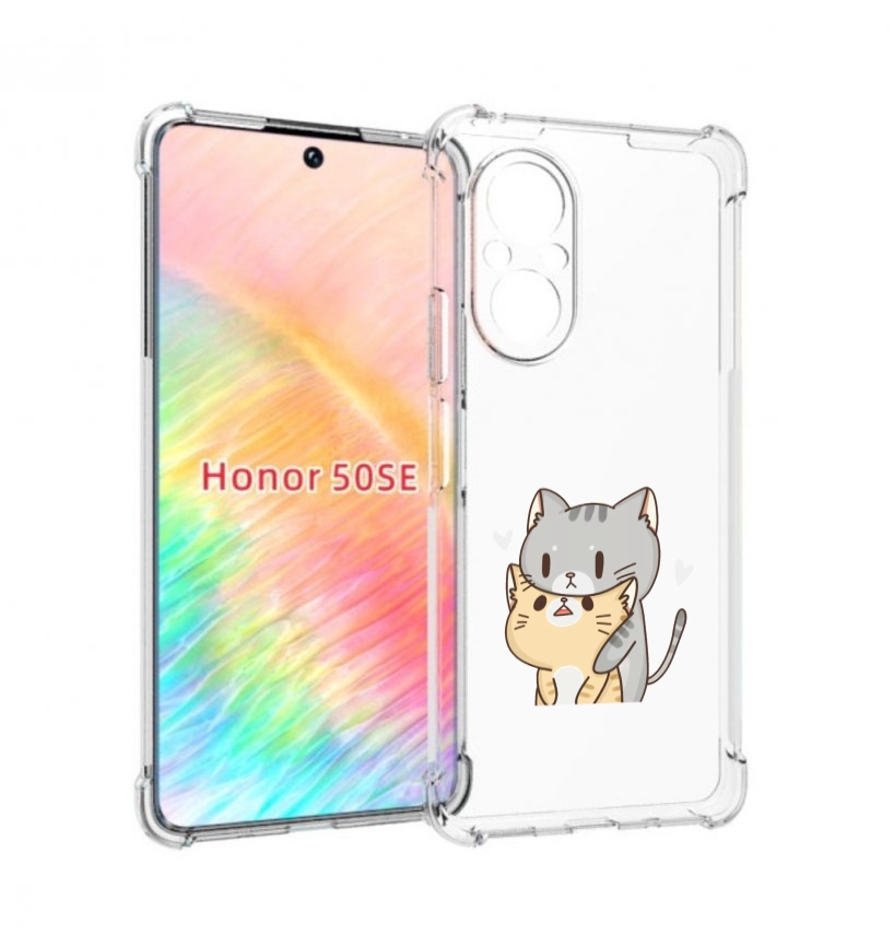 

Чехол бампер MyPads любящие-коты для Honor 50 SE противоударный, Прозрачный, Tocco