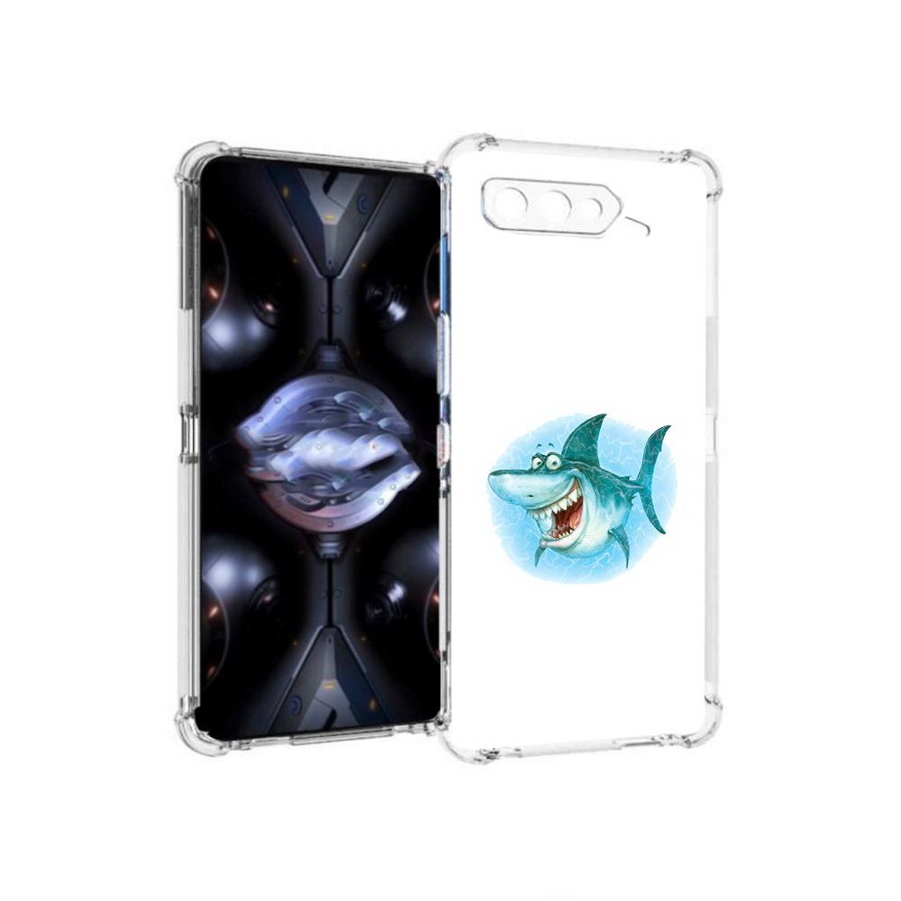 

Чехол MyPads Tocco для Asus ROG Phone 5 Pro веселая акула, Прозрачный, Tocco