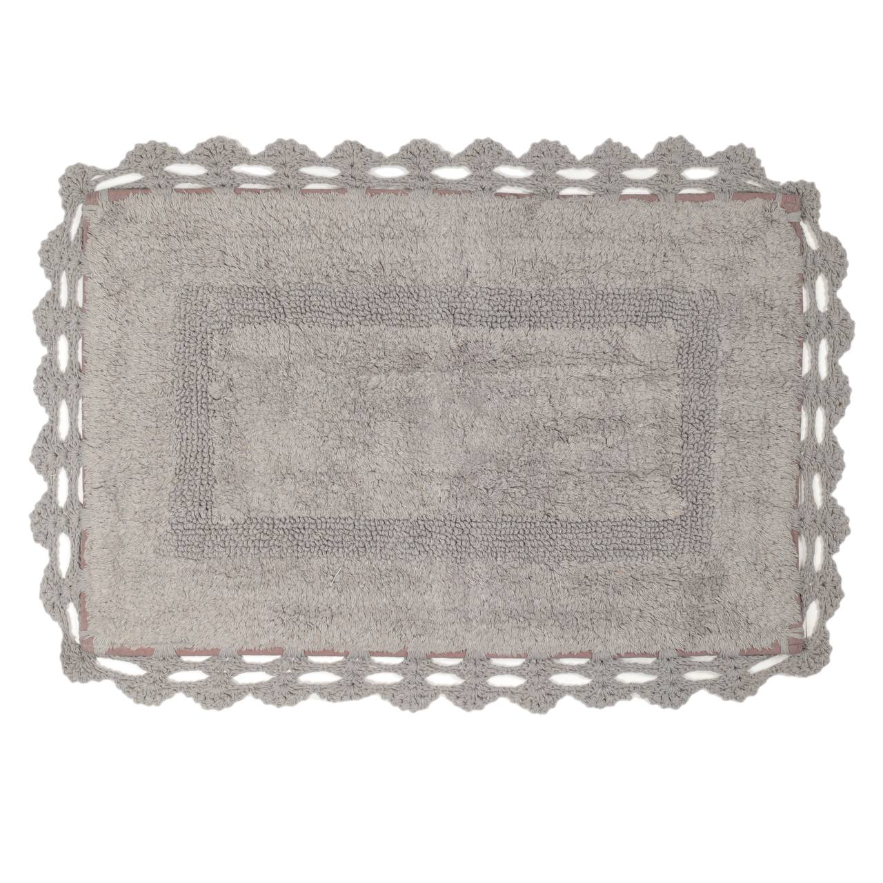 

Коврик, 50х80 см, хлопок, серый, Кружево, Knit