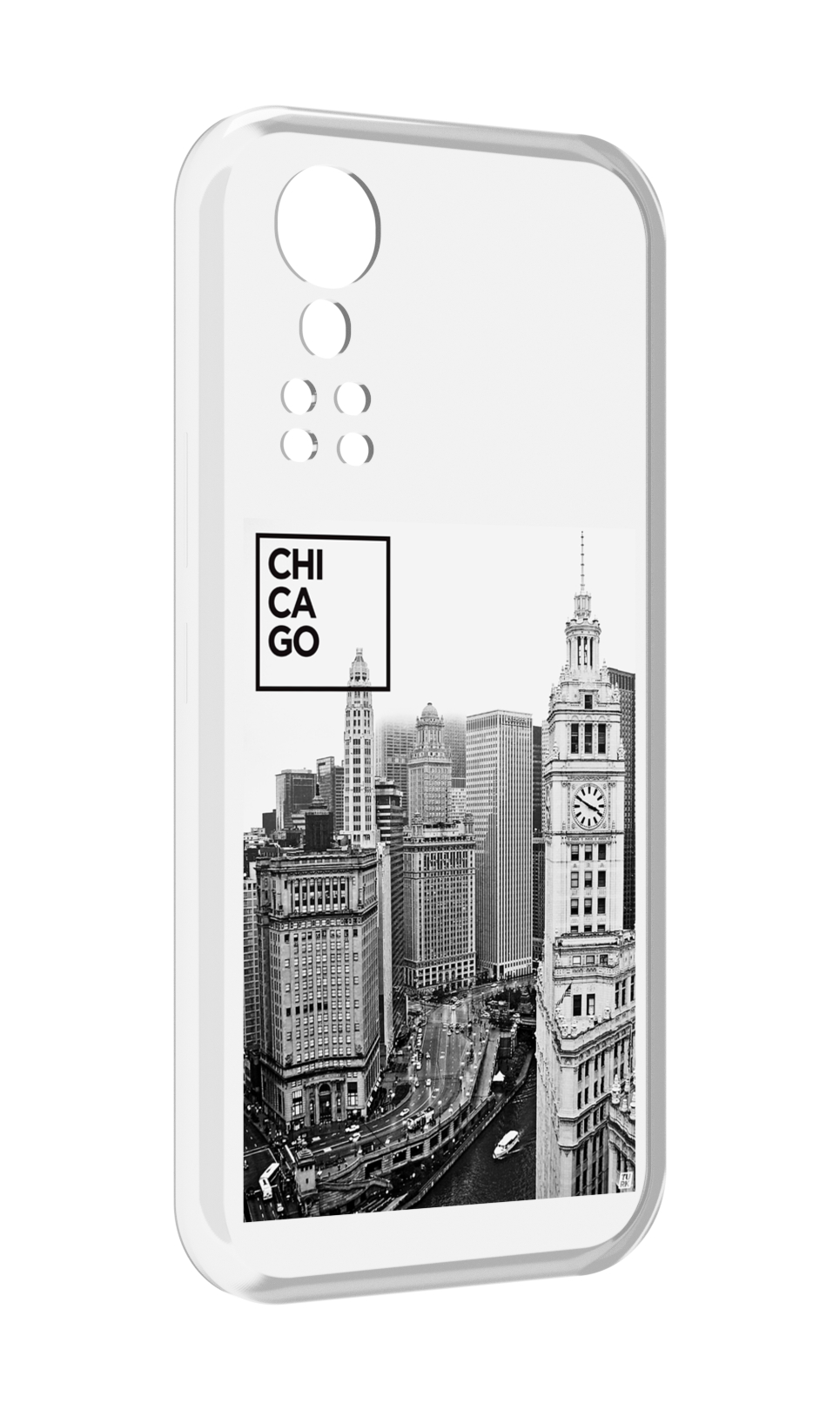 

Чехол MyPads черно белый чикаго для ZTE Axon 30 5G / Axon 30S, Прозрачный, Tocco