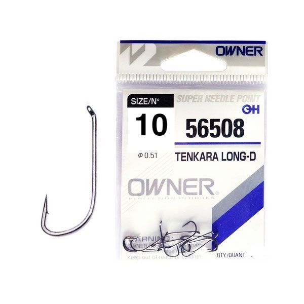 

Крючки Owner Tenkara Long-D 56508 №10, Серебристый, Tenkara Long-D 56508