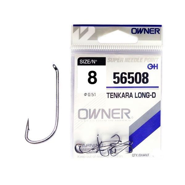 

Крючки Owner Tenkara Long-D 56508 №08, Серебристый, Tenkara Long-D 56508