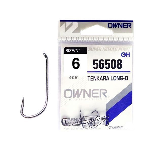 

Крючки Owner Tenkara Long-D 56508 №06, Серебристый, Tenkara Long-D 56508