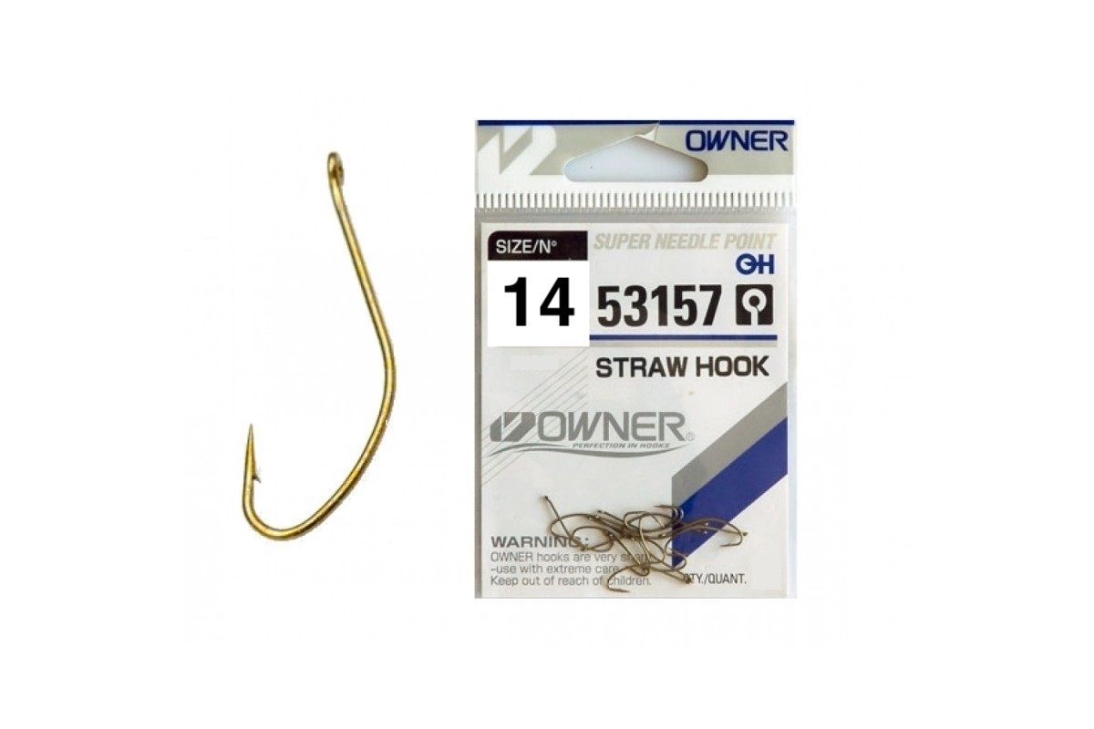 

Крючки Owner Straw Hook 53157 №14, Золотистый, Straw Hook 53157