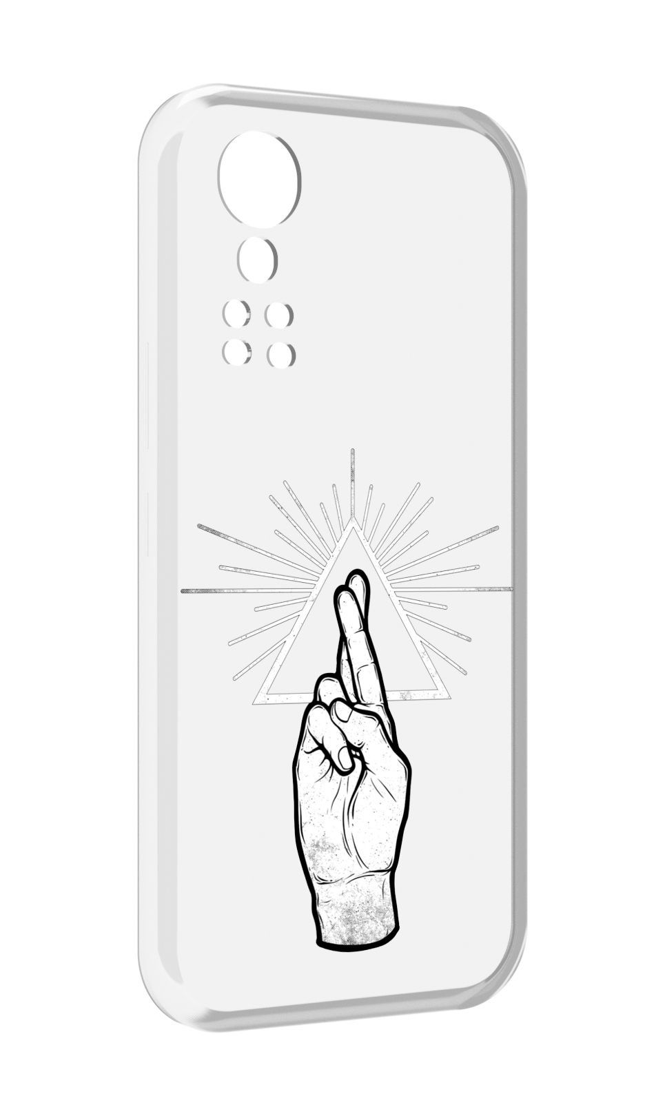 

Чехол MyPads черно белая рука для ZTE Axon 30 5G / Axon 30S, Прозрачный, Tocco