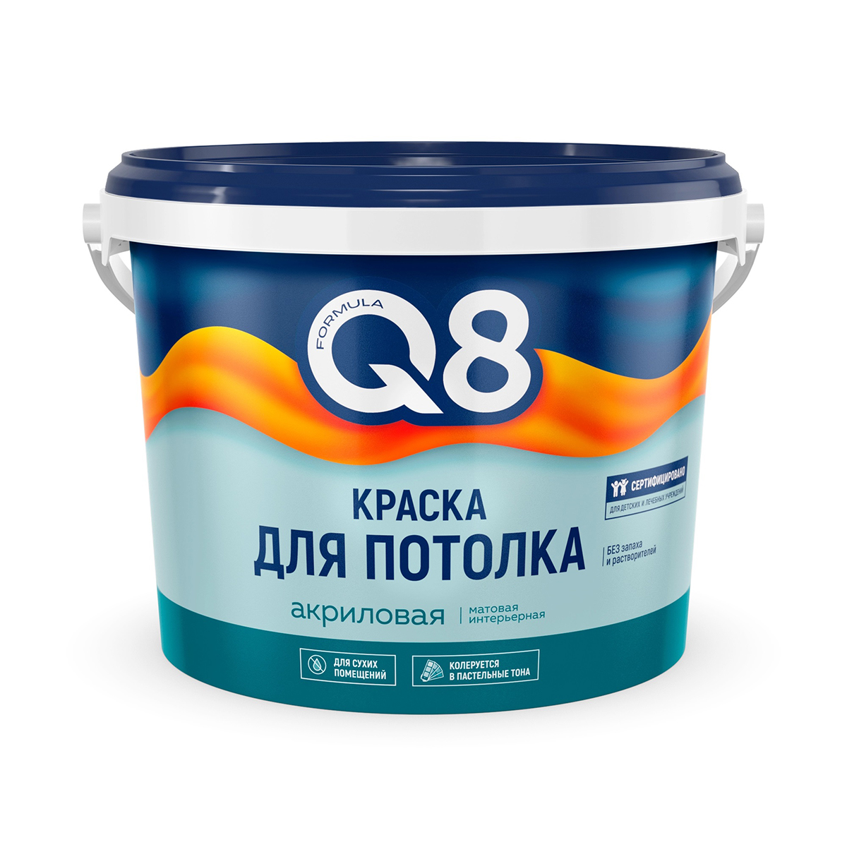 Краска для потолка водно-дисперсионная Formula Q8, акриловая, матовая, белая, 4,5 кг водно дисперсионная краска престиж formula q8 фасадная 5 кг 50109