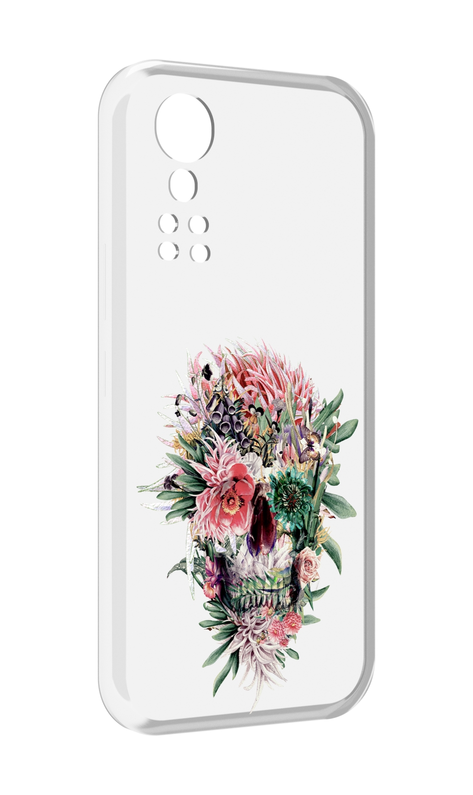 

Чехол MyPads череп из цветов для ZTE Axon 30 5G / Axon 30S, Прозрачный, Tocco