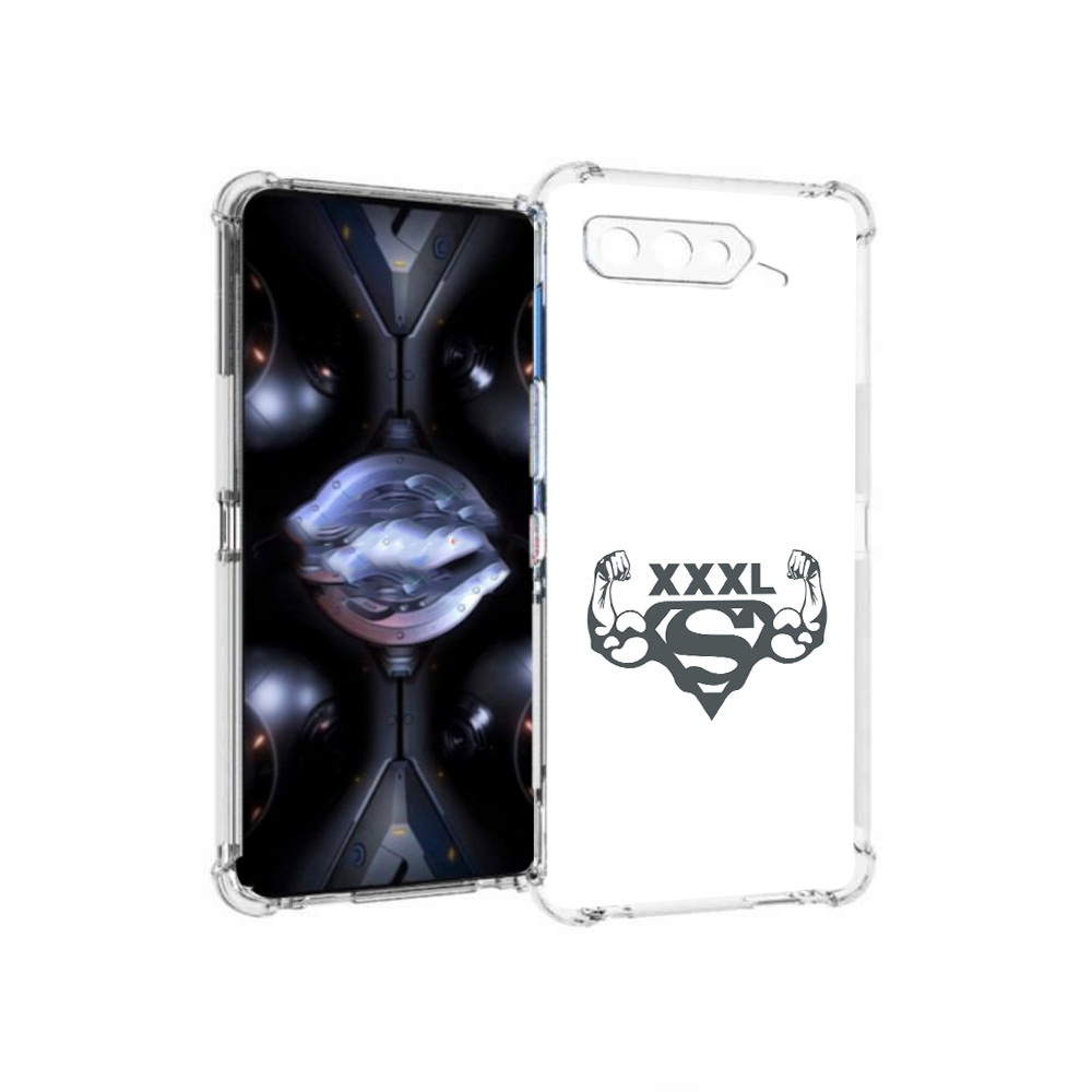 

Чехол MyPads Tocco для Asus ROG Phone 5 Pro бодибилдинг супермен, Прозрачный, Tocco