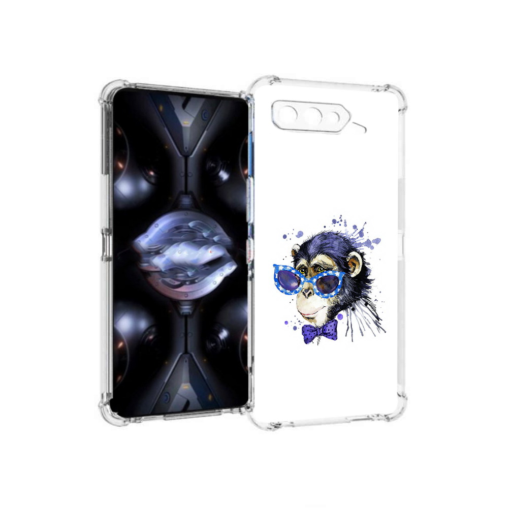

Чехол MyPads Tocco для Asus ROG Phone 5 Pro акварельная обезьяна, Прозрачный, Tocco