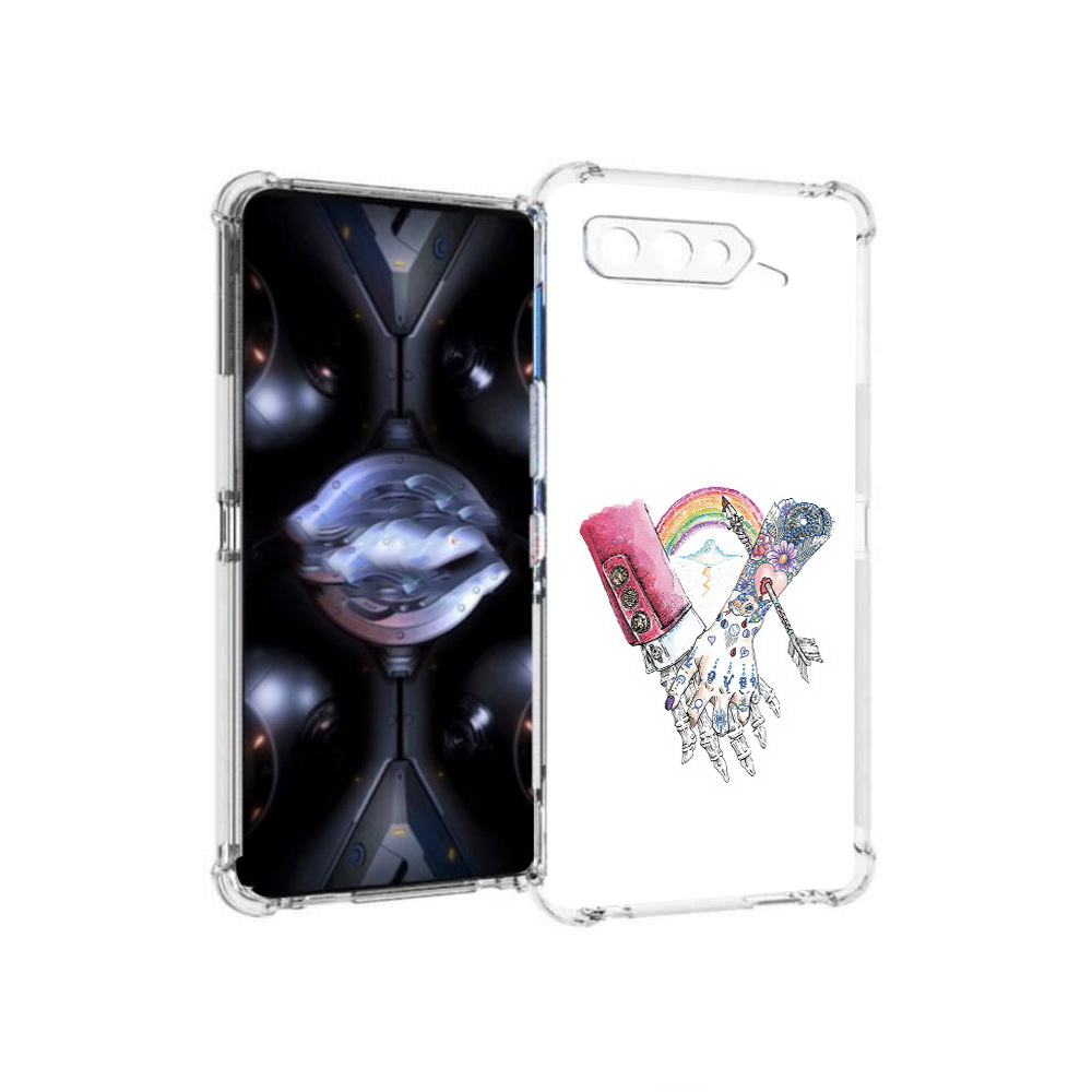 

Чехол MyPads Tocco для Asus ROG Phone 5 Pro абстракция руки в татуировках, Прозрачный, Tocco