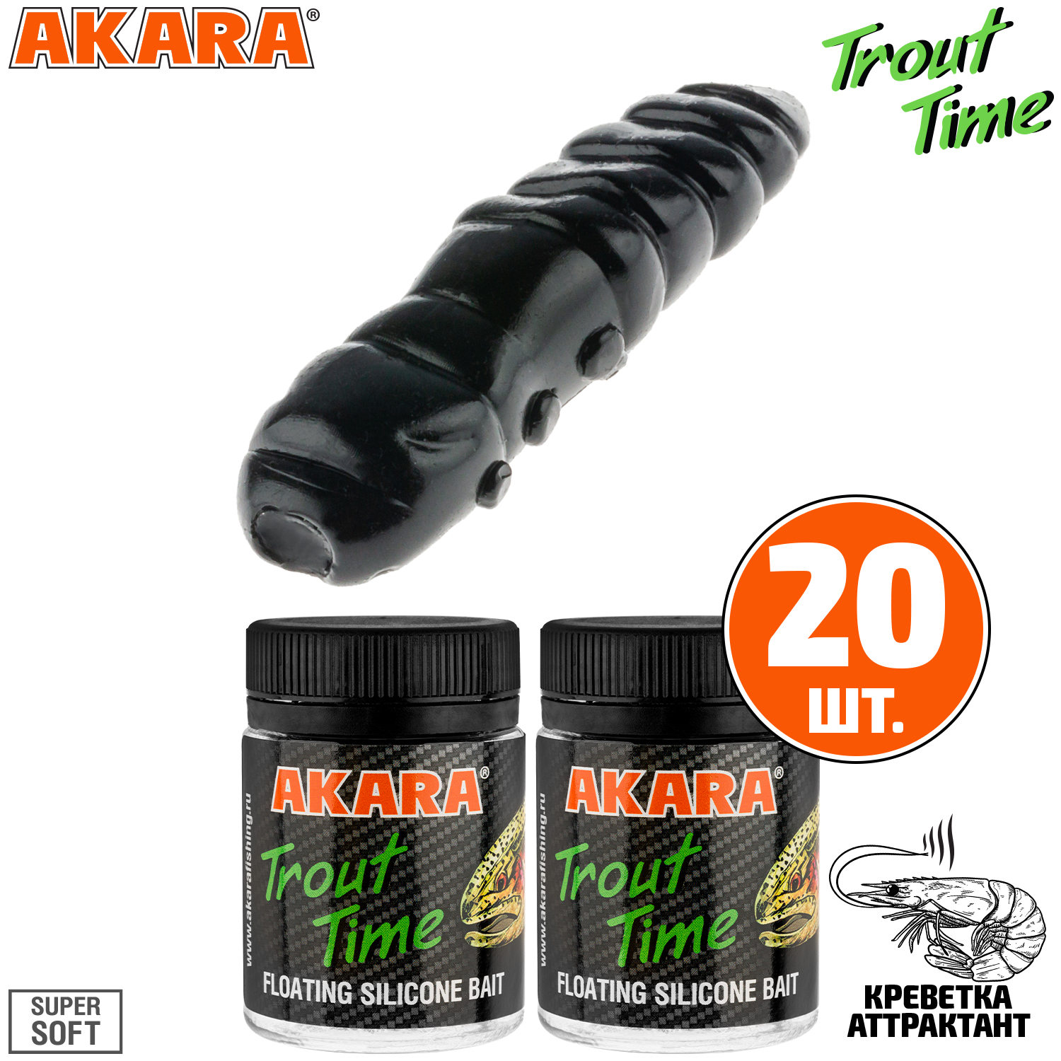 

Силиконовая приманка Akara Trout Time TERMITE 1,5 Shrimp 422 (20 шт.), TERMITE 1,5 Креветка