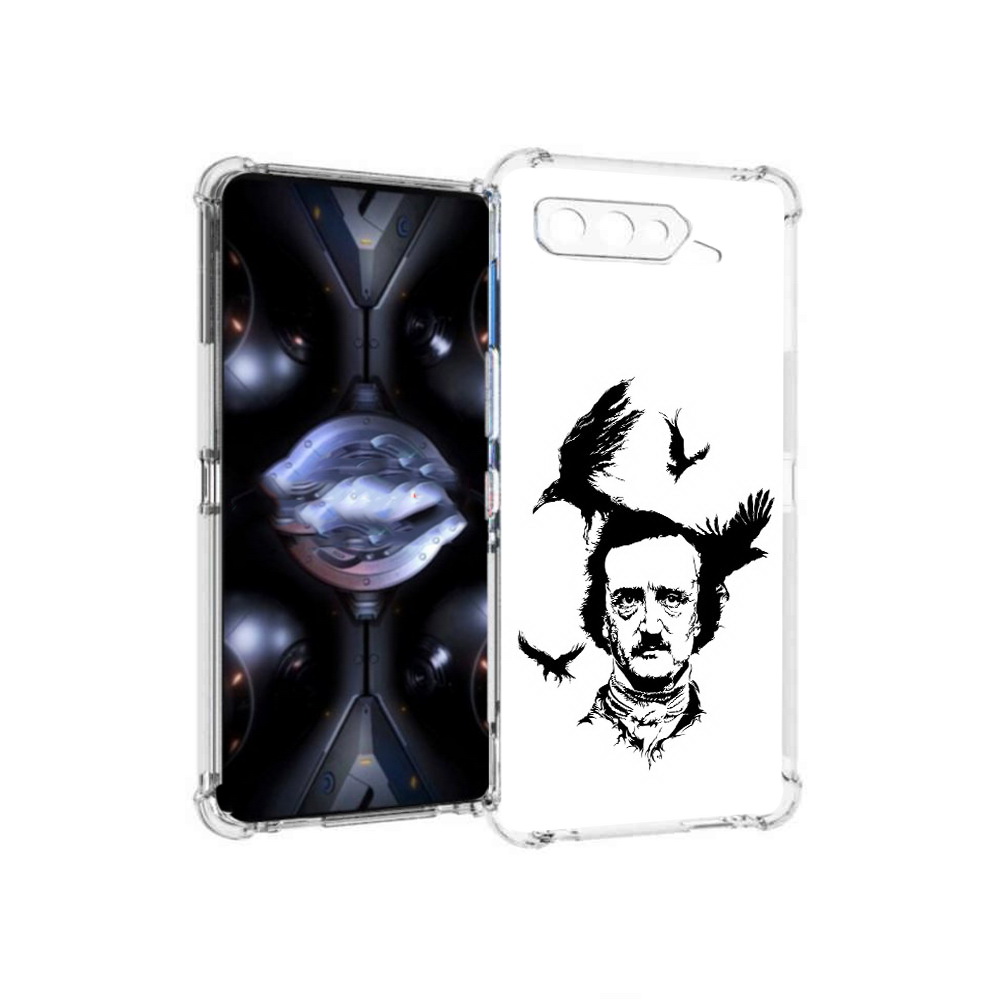 

Чехол MyPads Tocco для Asus ROG Phone 5 Pro Эдгар Аллан черно белый, Прозрачный, Tocco
