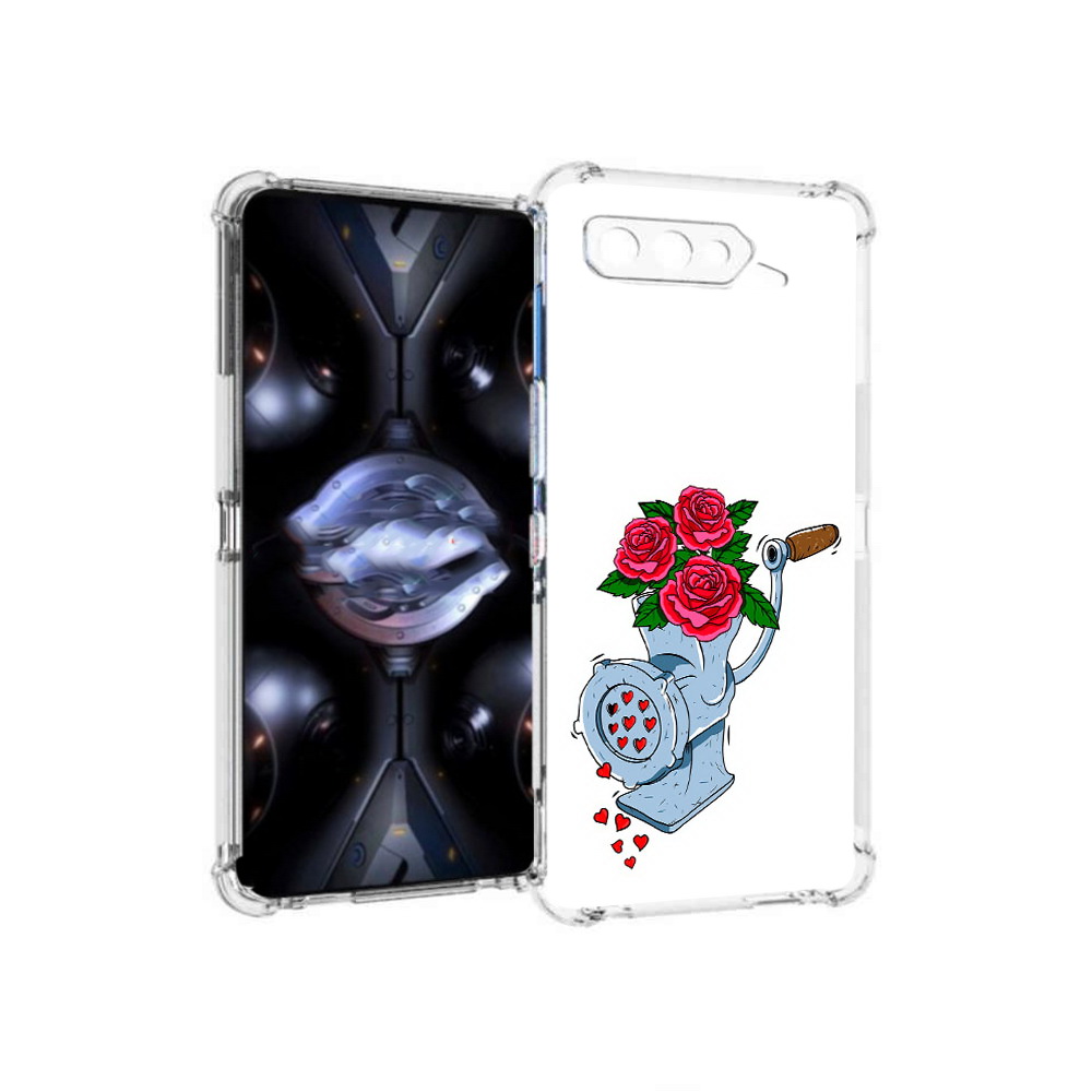 

Чехол MyPads Tocco для Asus ROG Phone 5 Pro Цветочные сердца, Прозрачный, Tocco