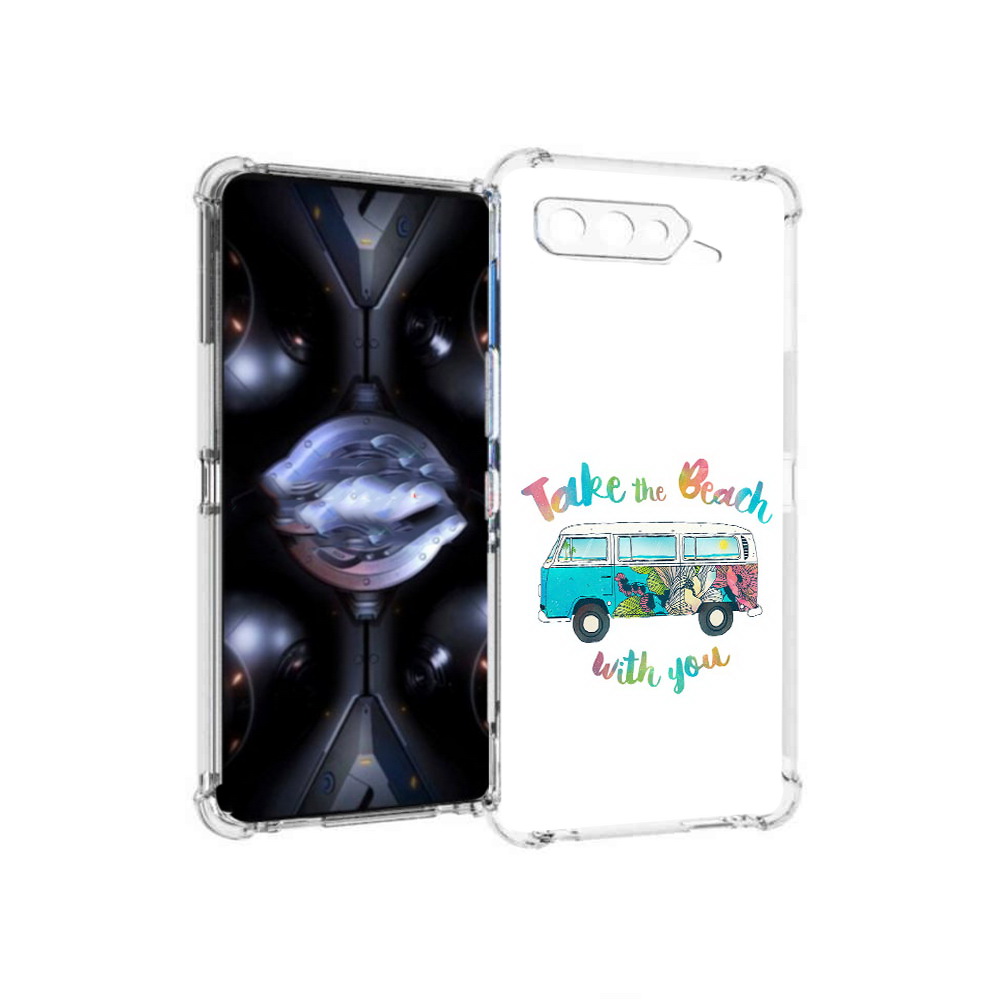

Чехол MyPads Tocco для Asus ROG Phone 5 Pro Хиппи автобус, Прозрачный, Tocco