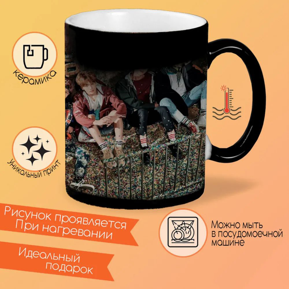 

Кружка CoolPodarok Певцы Музыка Бтс Big Hit Entertainment (конфити)
