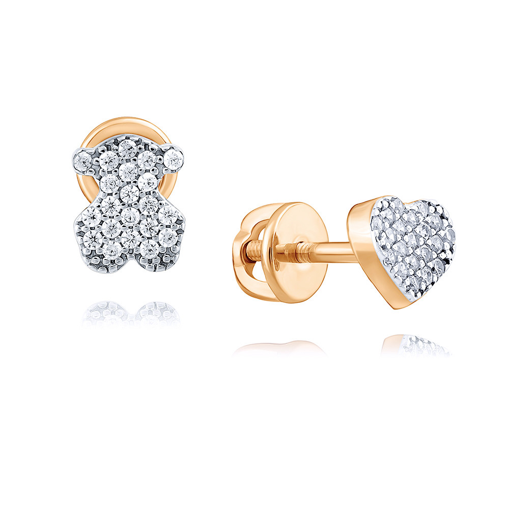 

Серьги пусеты из красного золота ADAMAS 21041518/01-А50Д-72, фианит, 21041518/01-А50Д-72